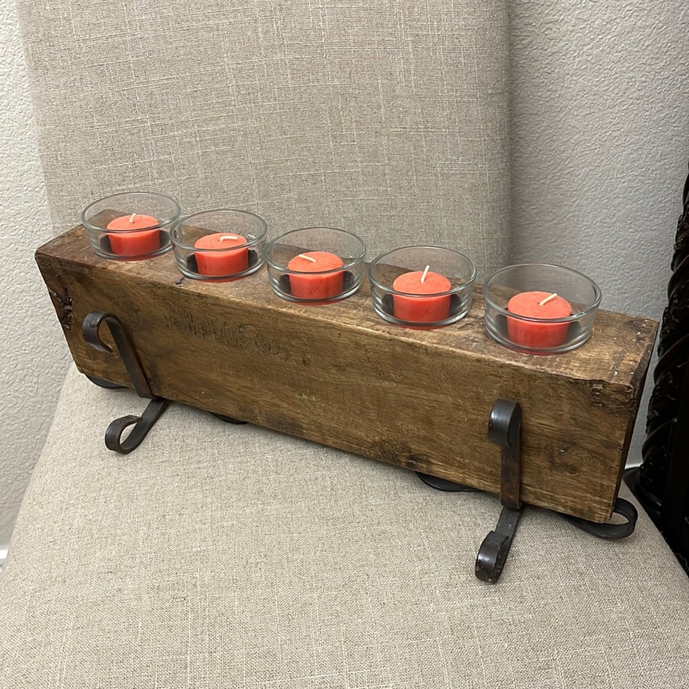 5 Hole Mexican Sugar Mold Candle holder, with stand